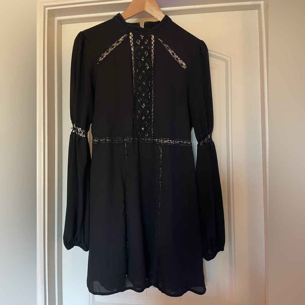 Elegant Black Lace Detail Dress
